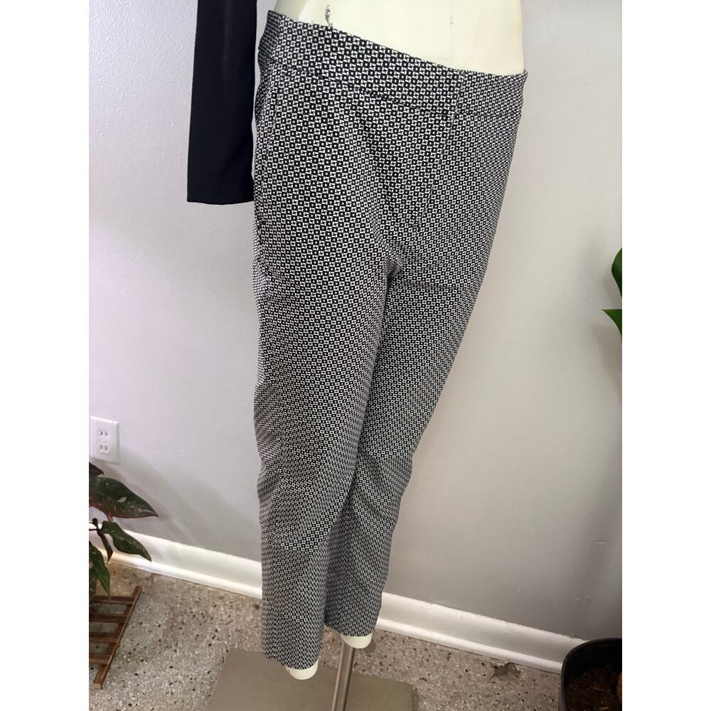 Ivy + Main Black White Patterned Ankle Dress Pants Size 11/12